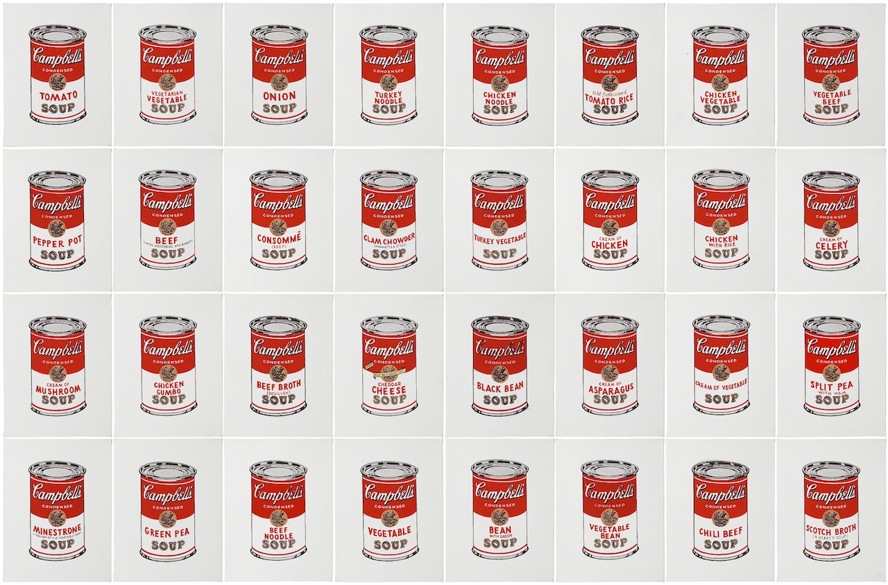371. RICHARD H. PETTIBONE, "ANDY WARHOL, '32 CANS OF CAMPBELL'S SOUP', 1962".